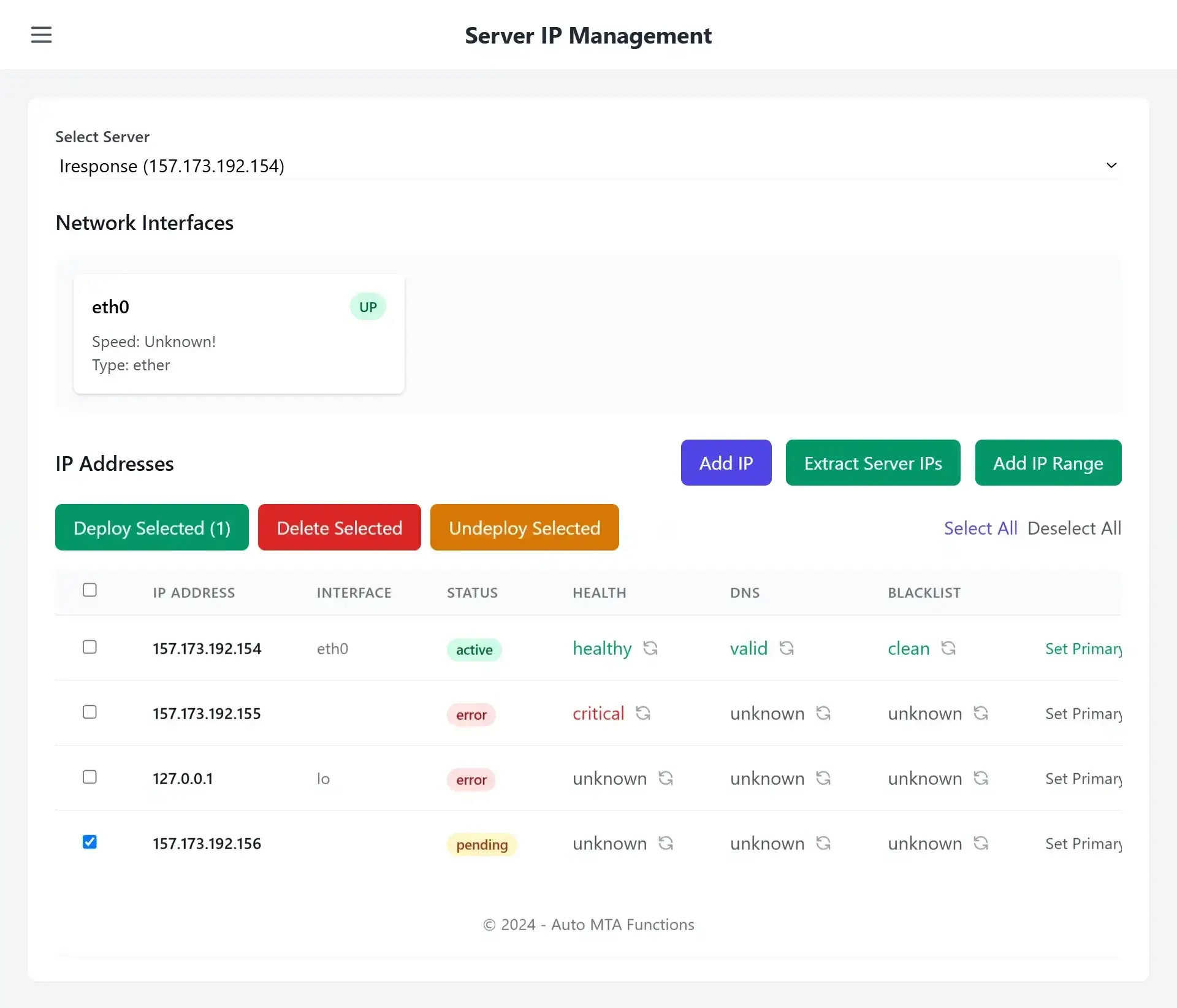 Magic SMTP — Server IP Management